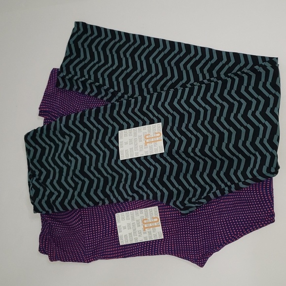 LuLaRoe Pants - LuLaRoe NWT TC Leggings Pair Tall & Curvy Abstract Artsy Print Colorful Comfy
